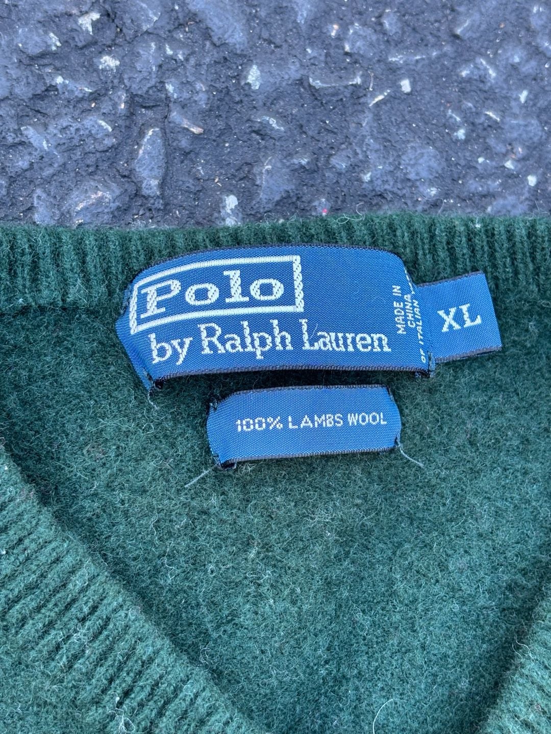 Polo By Ralph Lauren V-Neck Sweater Size XL Green Lambswool 4