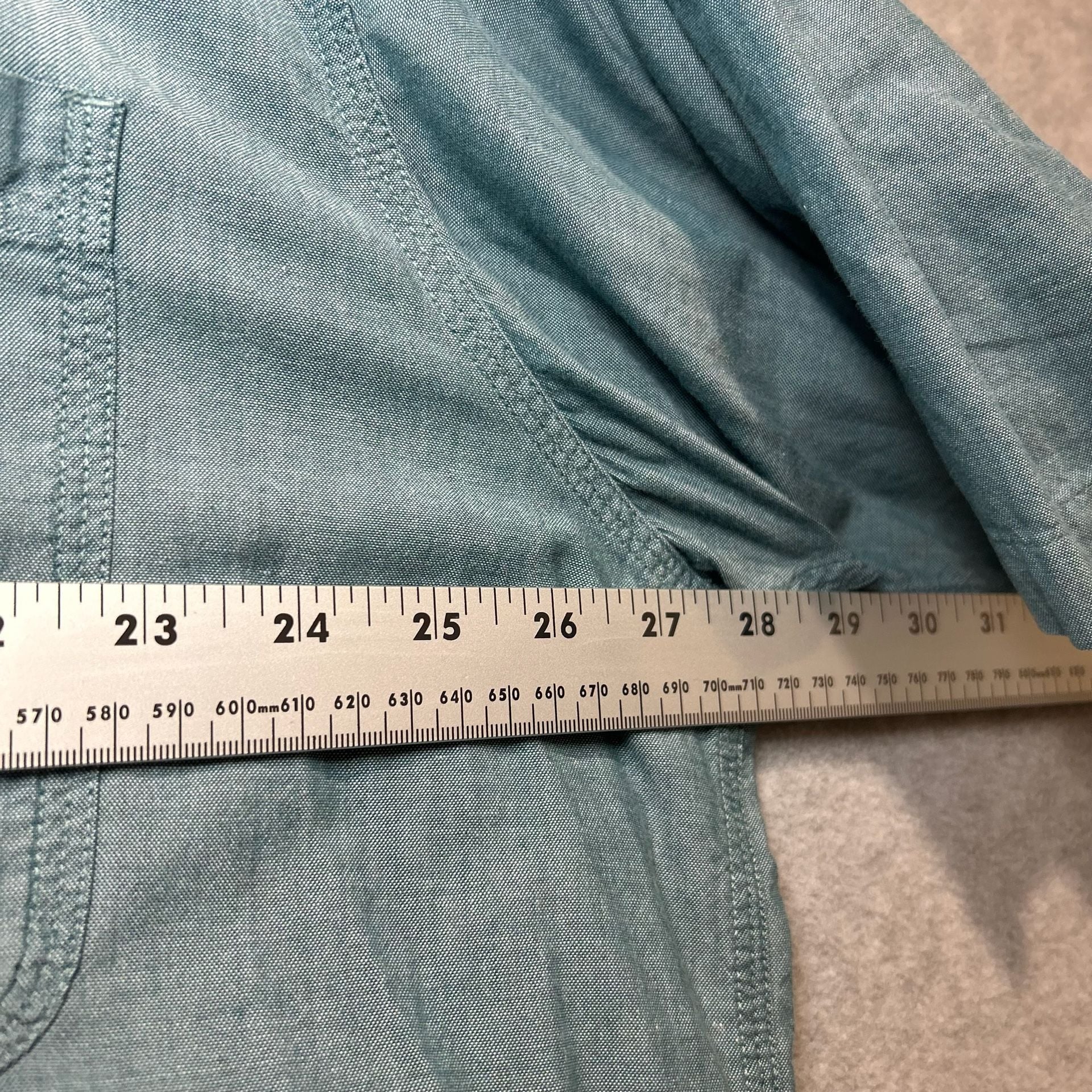 Cabela's Men’s Blue Green Casual Button Down Short Sleeve Work Shirt, Size XLT 7