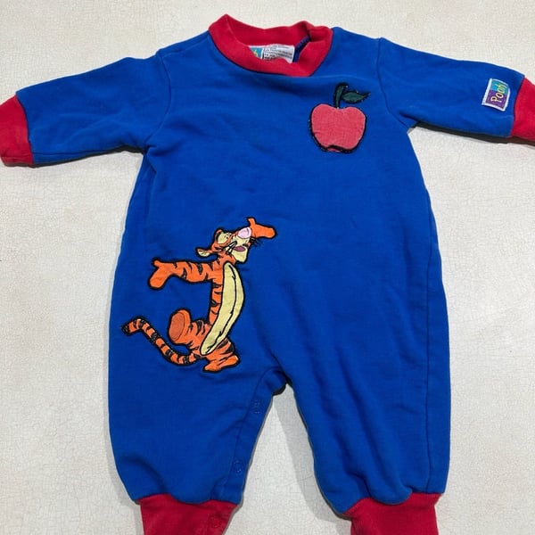 Vintage Disney Winnie the Pooh Tigger Baby Romper 3-6M Appliqué One Piece