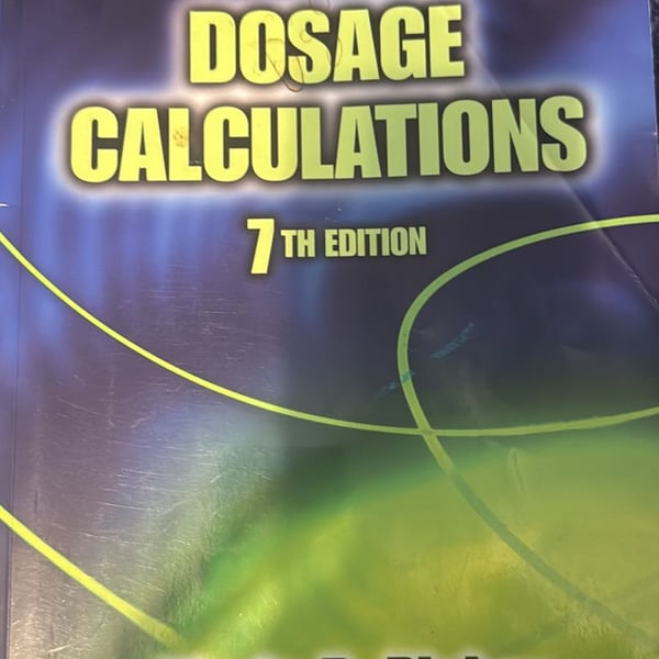 Thomson Delmar Learning Dosage Calculations 7th Edition Textbook