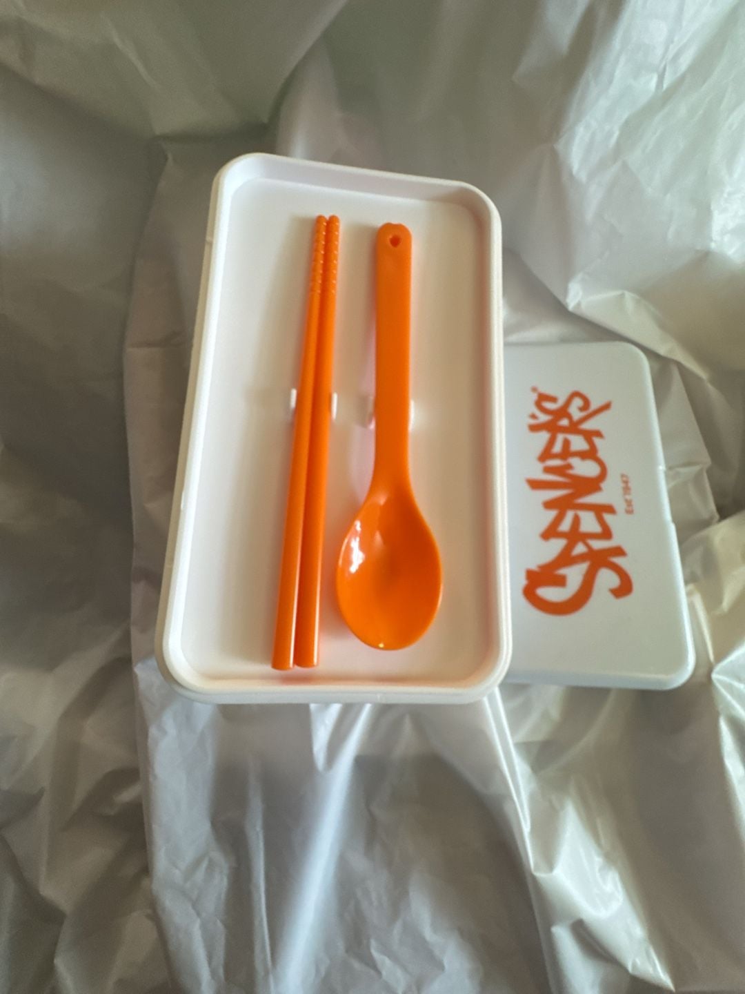 Spencer's Bento Box White Orange Japanese Style Lunch Box 7