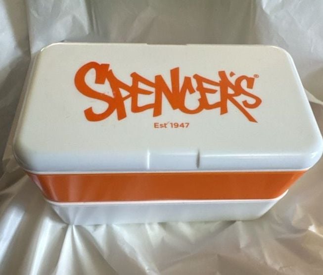 Spencer's Bento Box White Orange Japanese Style Lunch Box 2