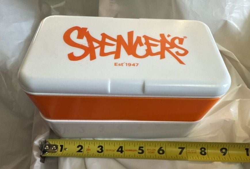 Spencer's Bento Box White Orange Japanese Style Lunch Box 4