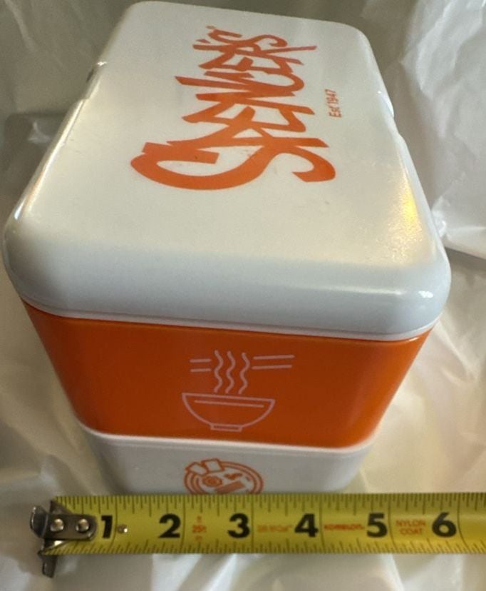 Spencer's Bento Box White Orange Japanese Style Lunch Box 6