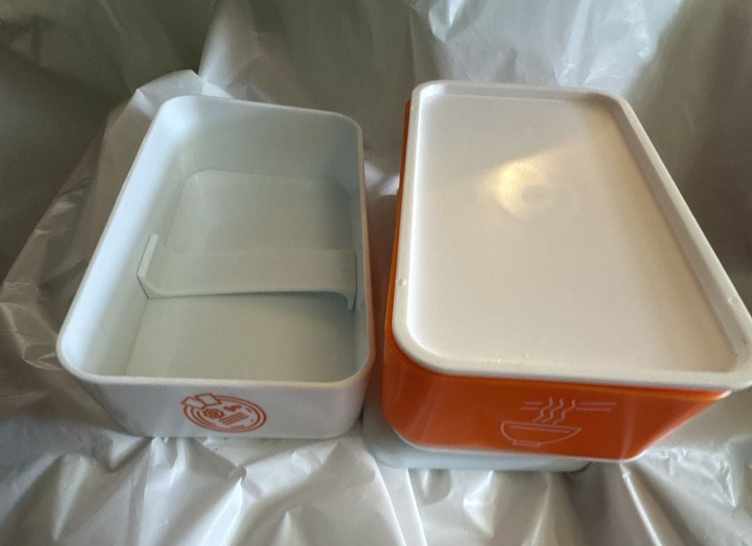 Spencer's Bento Box White Orange Japanese Style Lunch Box 11