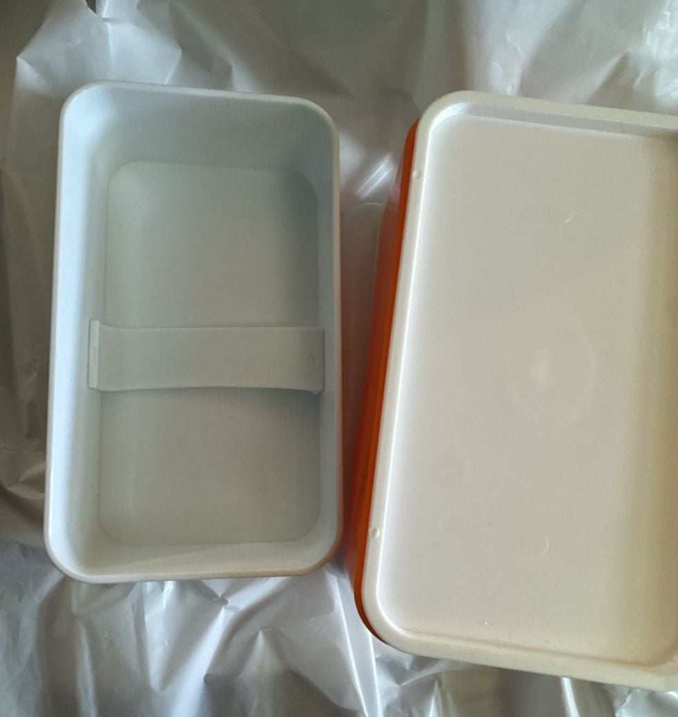 Spencer's Bento Box White Orange Japanese Style Lunch Box 10