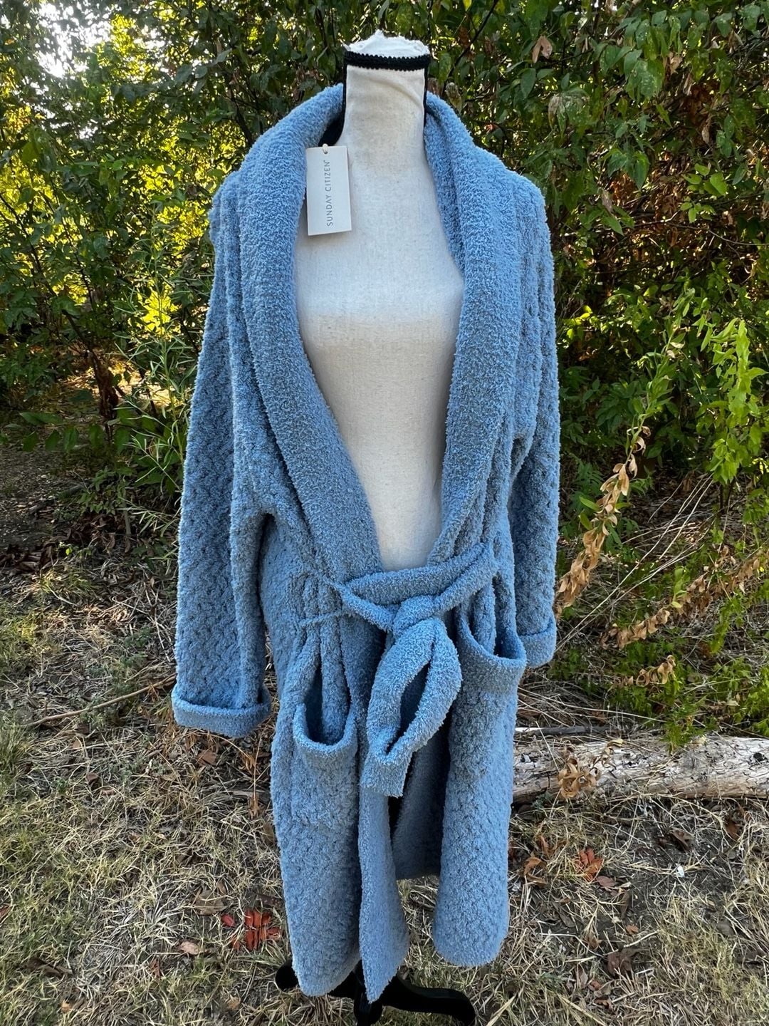 Sunday Citizen Snug Waffle Robe Blue 13