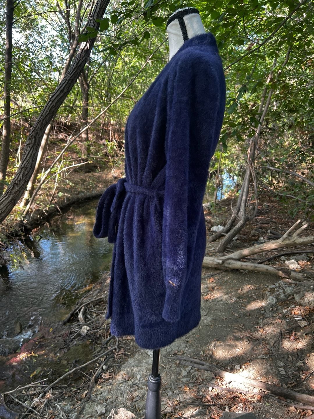 Savage X Fenty Fluffy Robe Blue Plush Fuzzy Lounge Cardigan 5
