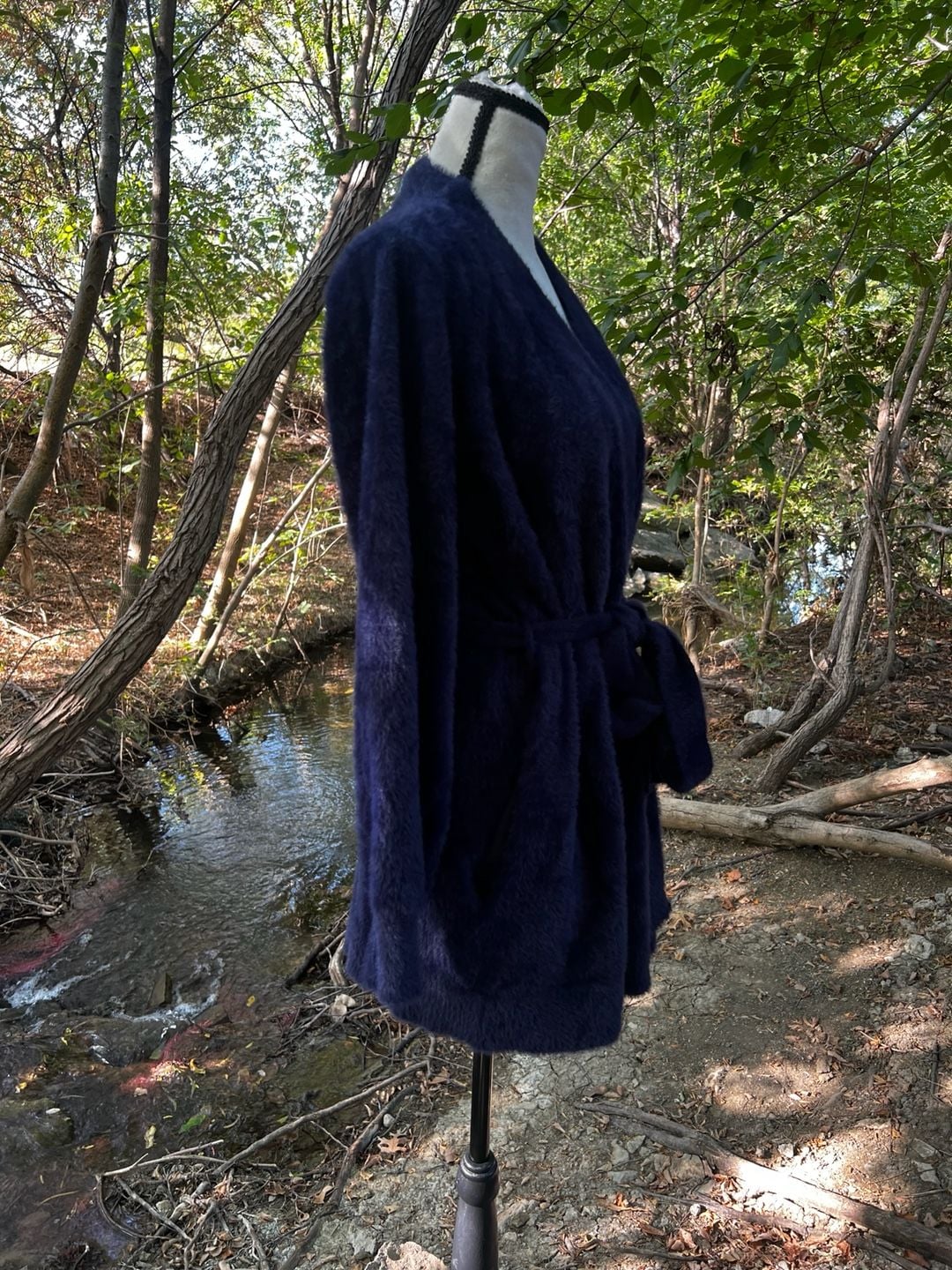 Savage X Fenty Fluffy Robe Blue Plush Fuzzy Lounge Cardigan 6
