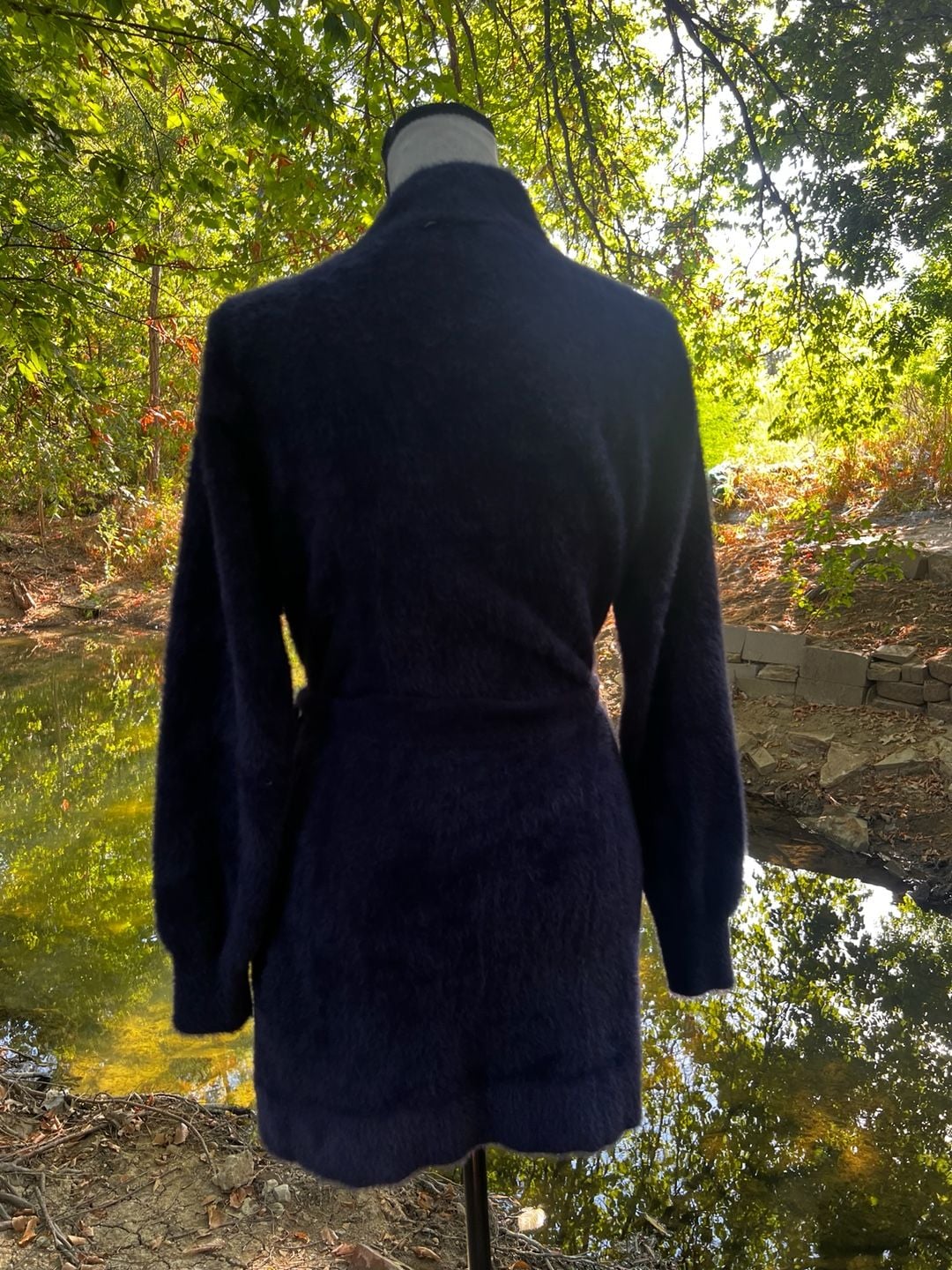 Savage X Fenty Fluffy Robe Blue Plush Fuzzy Lounge Cardigan 8