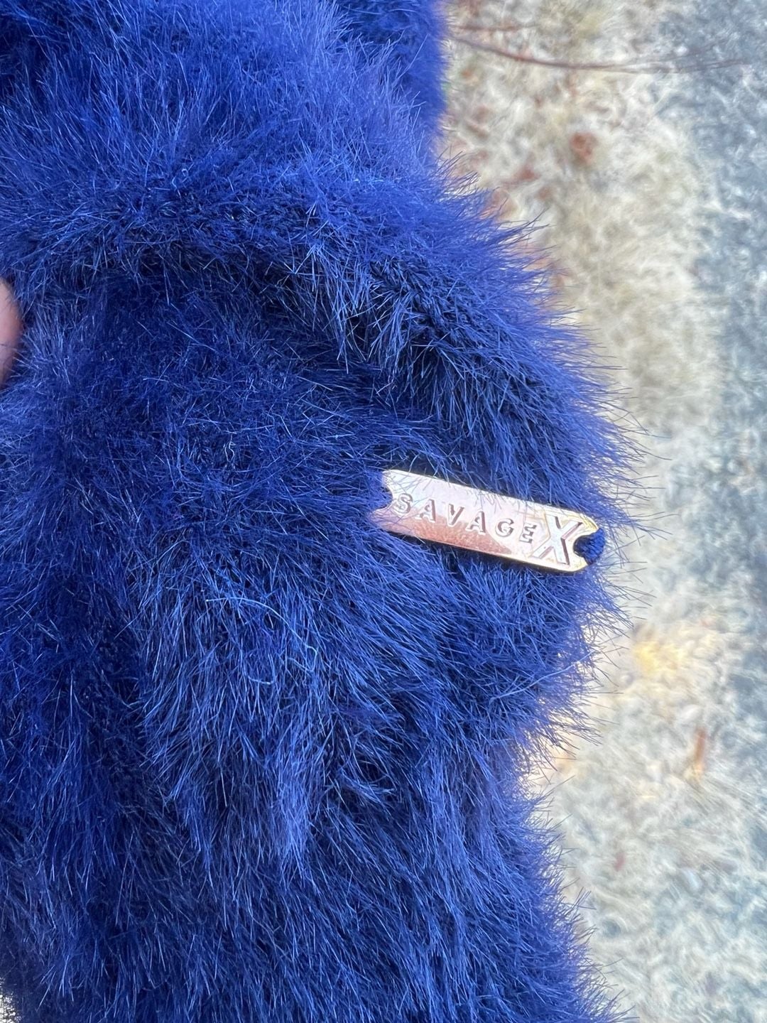 Savage X Fenty Fluffy Robe Blue Plush Fuzzy Lounge Cardigan 12