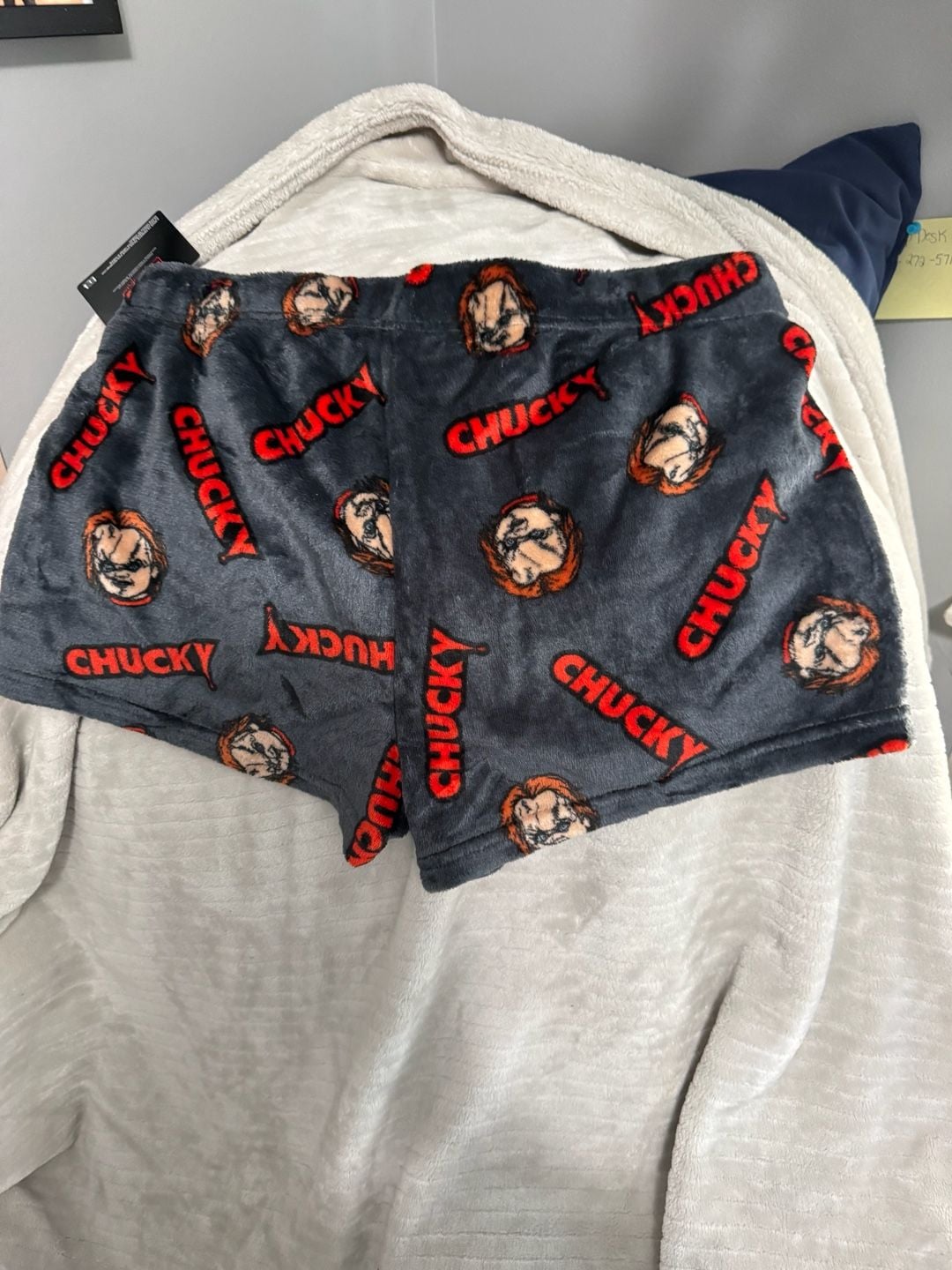 Chucky Fleece Sleep Shorts Size L Gray Horror Movie 3