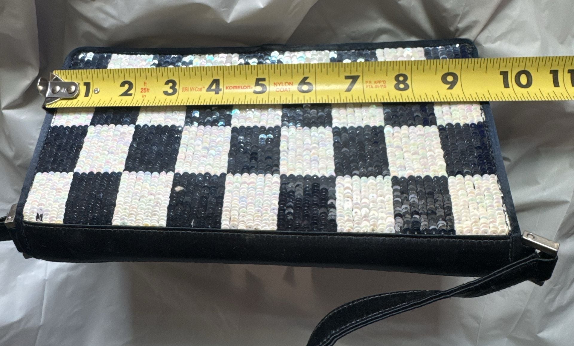 Mimi Moulton New York Black and White Sequin Checkered Shoulder Bag 9
