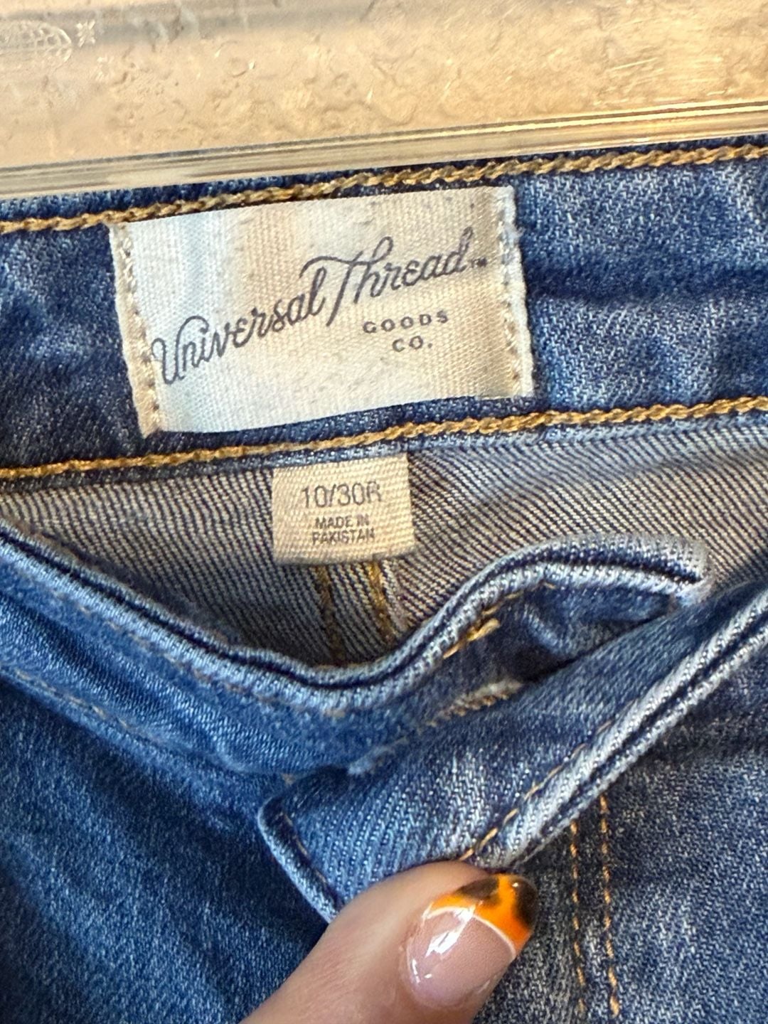 Universal Thread Jeans Size 10/30R Blue Denim High Rise Flare 4