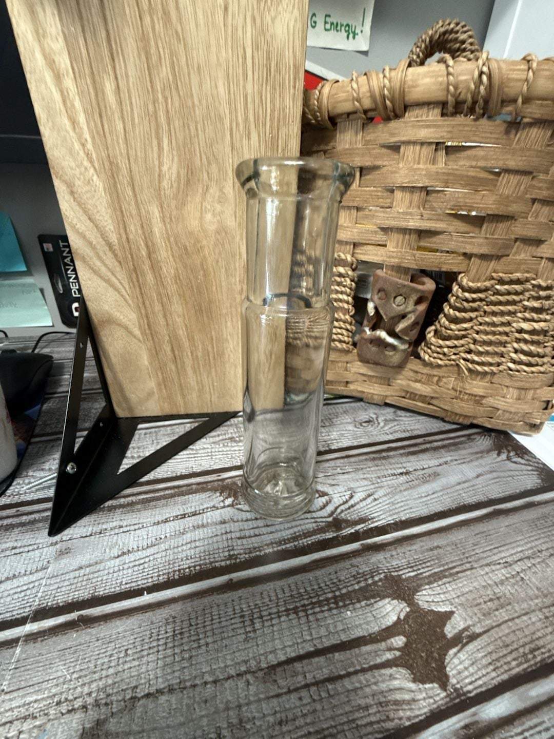 Vintage Clear Glass Olive Bottle 1