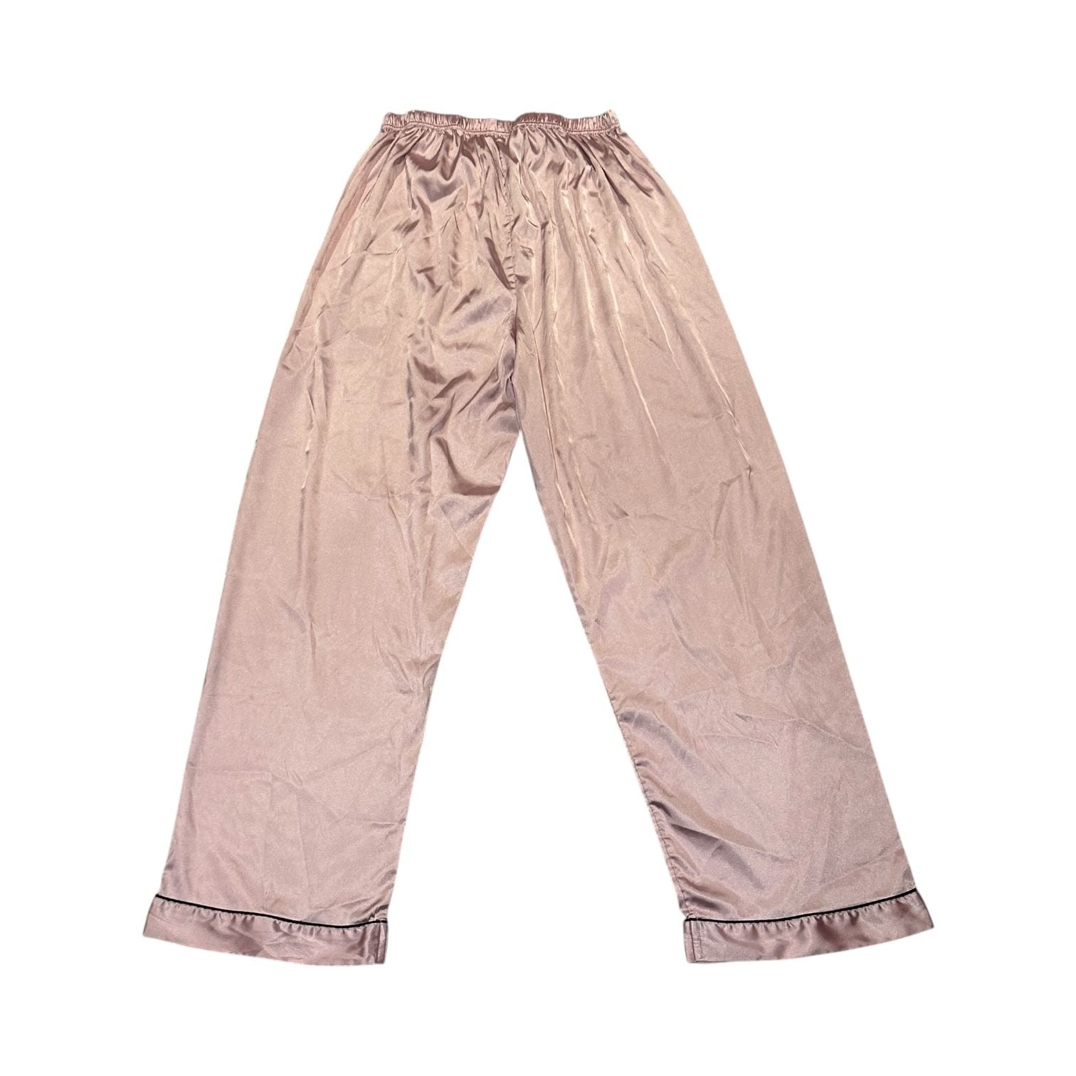 SWOMOG Satin Pajama Set Size L Pink Sleepwear Long Sleeve Two Piece 9