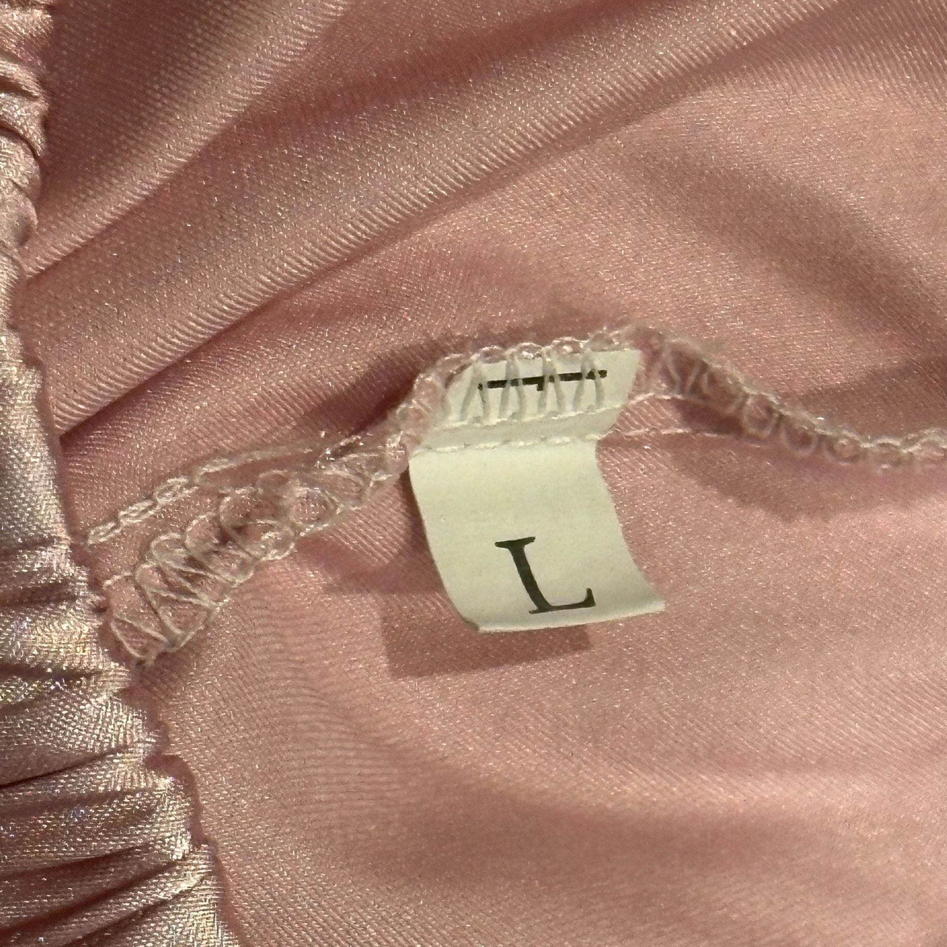 SWOMOG Satin Pajama Set Size L Pink Sleepwear Long Sleeve Two Piece 10