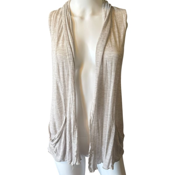 Ambiance Apparel Open Front Cardigan Vest Size M Gray Sleeveless Pockets