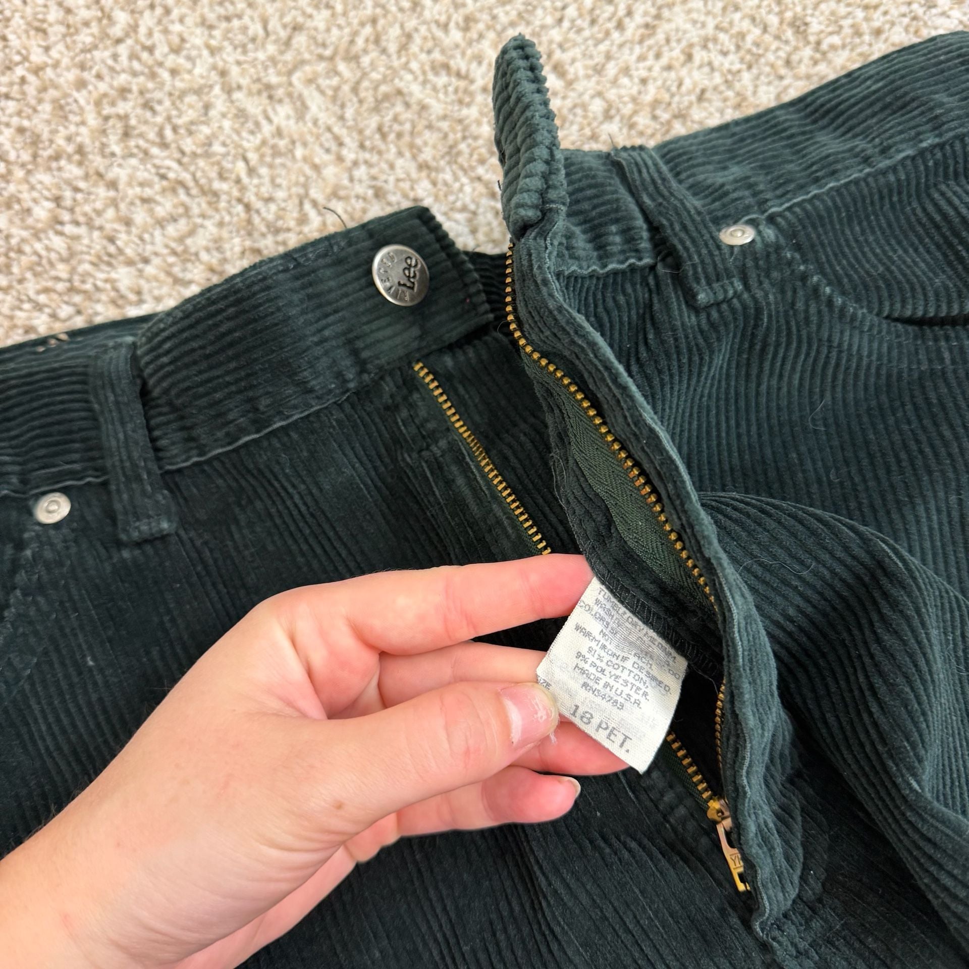 Vintage Lee Forest Green Corduroy Pants 7