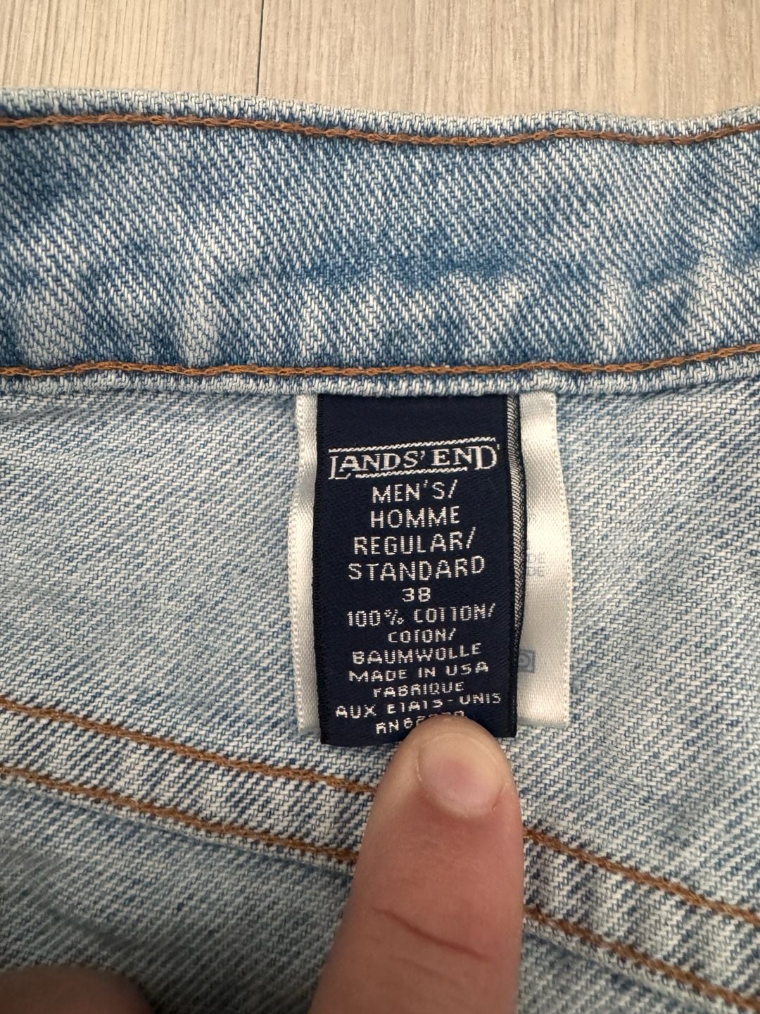 Vintage 90’s Retro Lands' End Regular Jeans Size 38 100% Cotton Made In USA 7