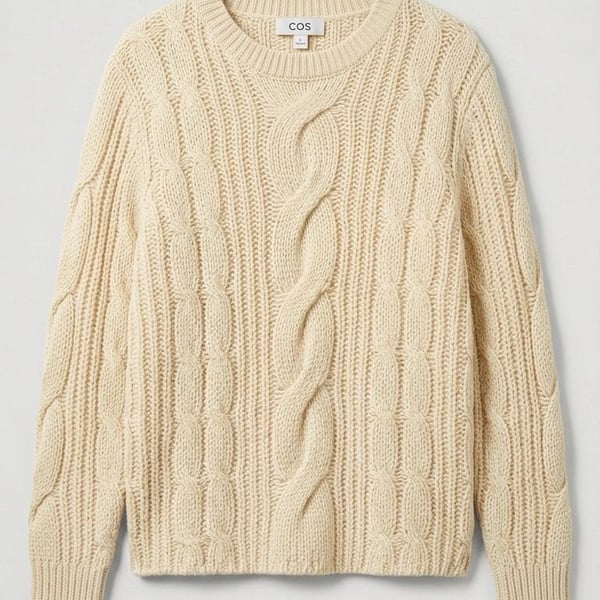Forever 21 Cable Knit Sweater Size S Cream