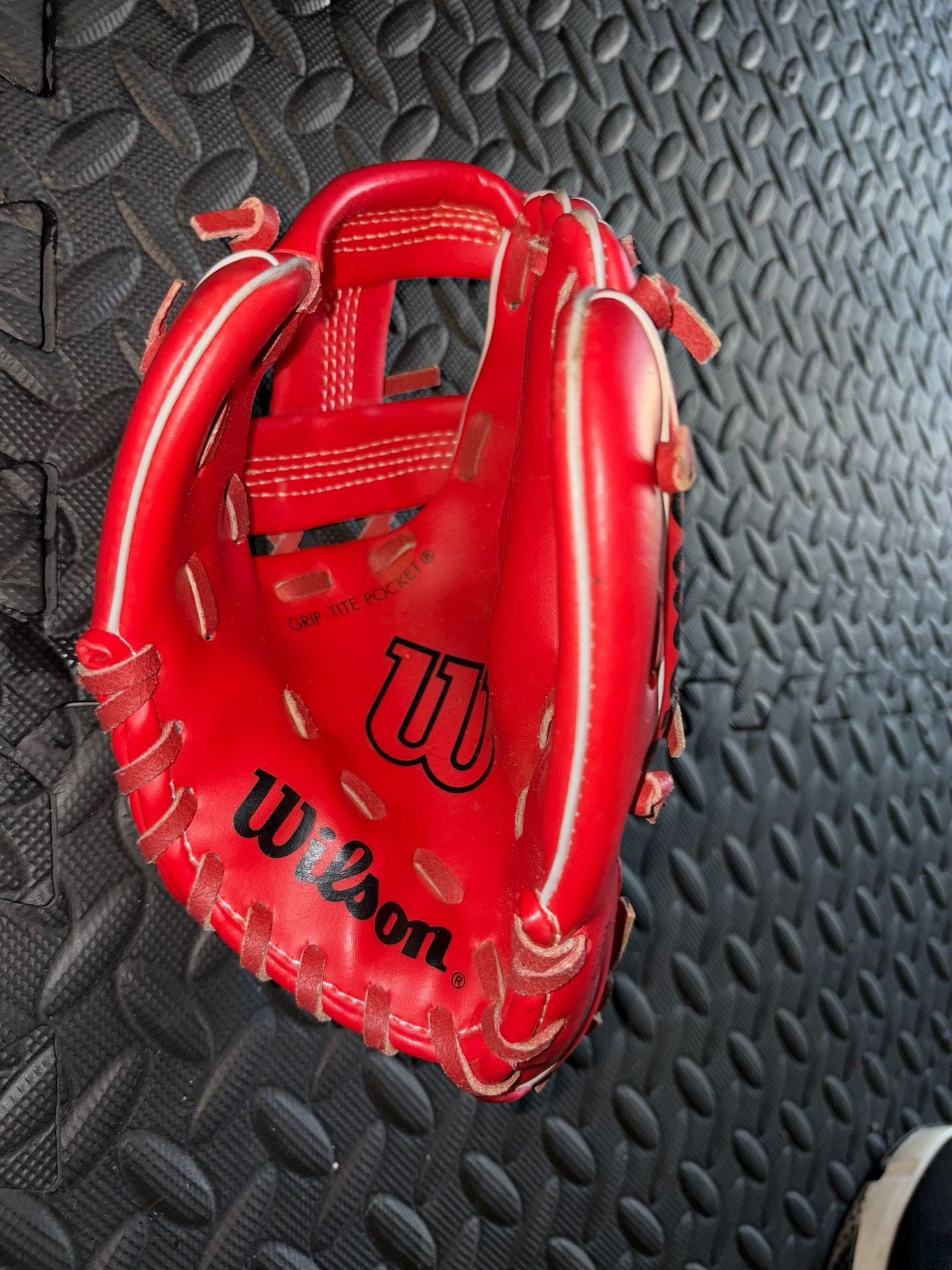 Wilson Mini-Pro Baseball Glove A2190 8.5 Red T-Ball 4