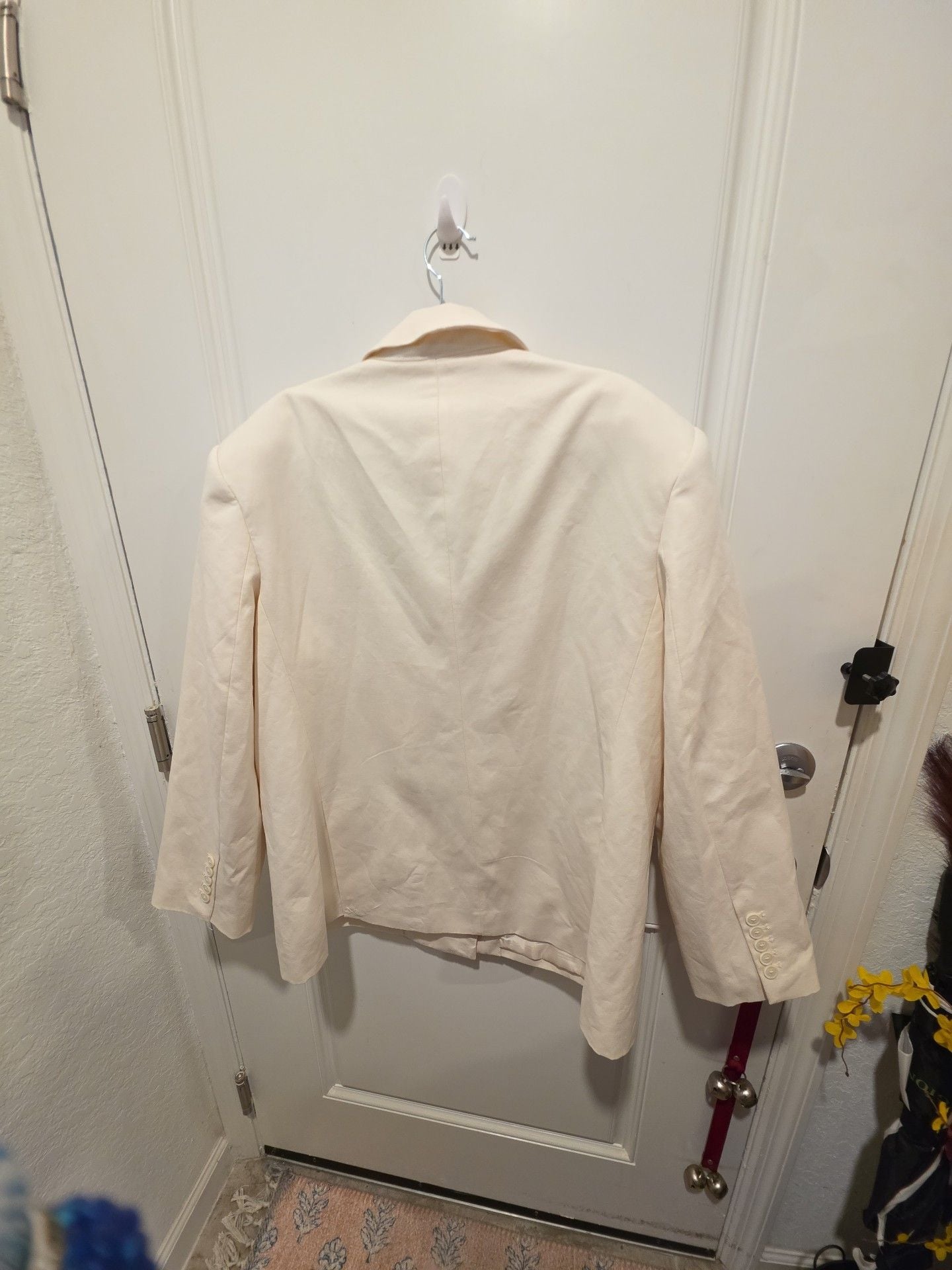 KBB by Kahlana Double Breasted Blazer Size L Cream 4