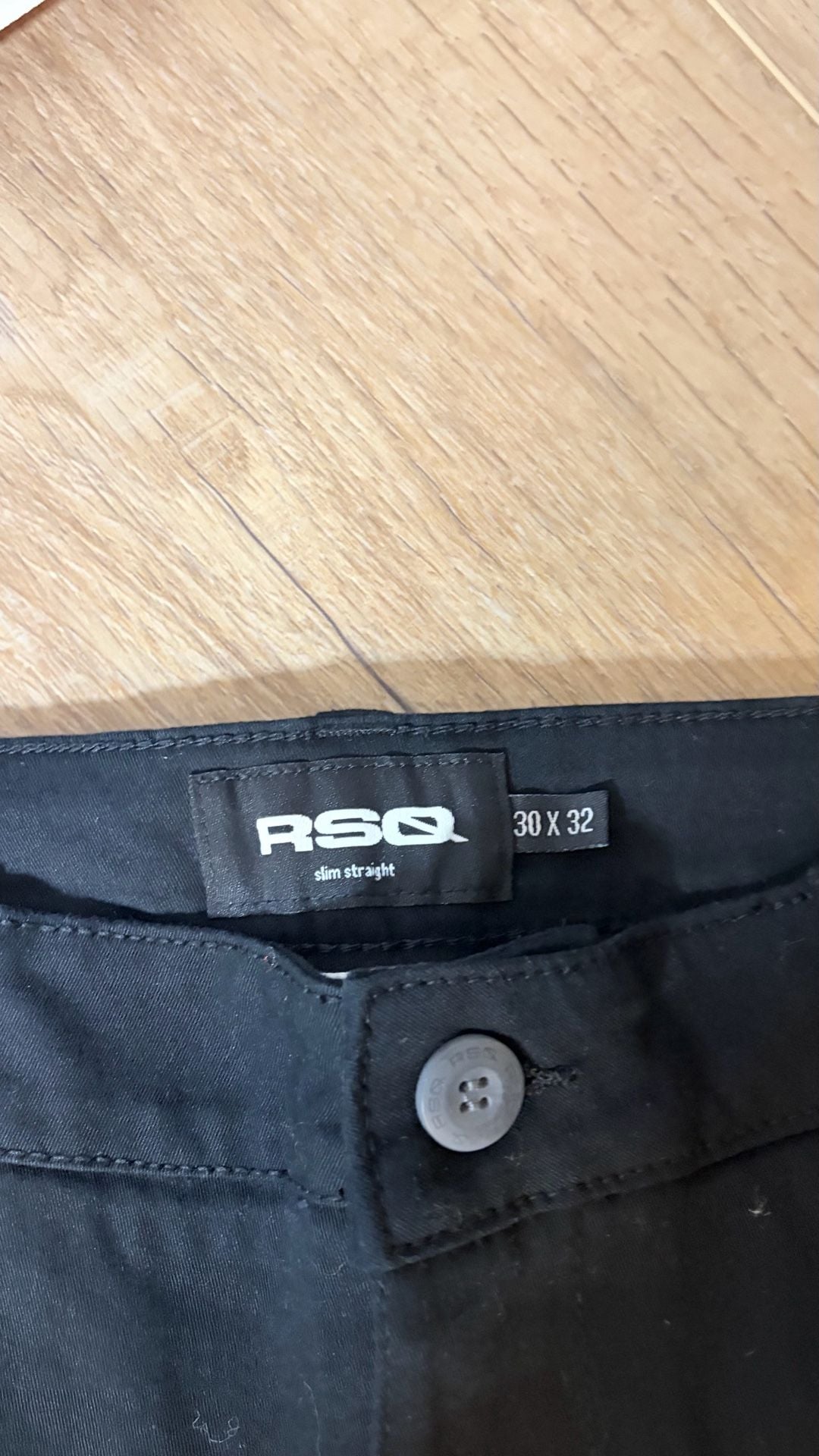 RSQ Slim Straight Pants Size 30X32 Black Chinos 3