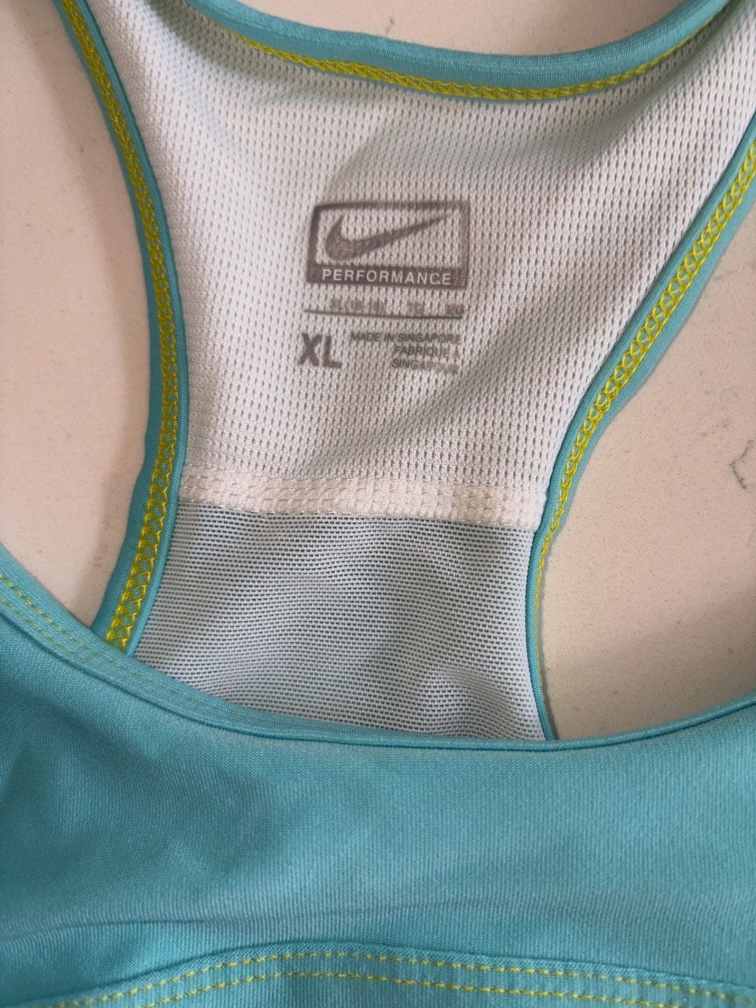 Nike Performance Tank Top Size XL Blue White Athletic Racerback 4