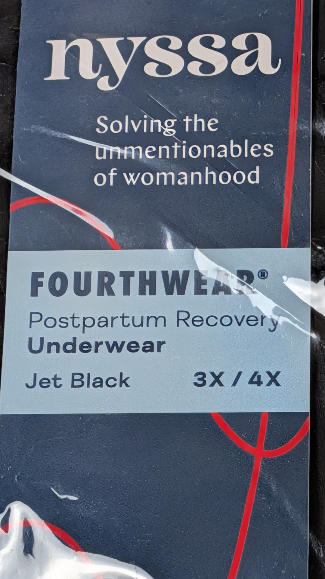 LOT OF 2 Nyssa Fourthwear Postpartum Recovery Underwear Jet Black 3X/4X NIP 3