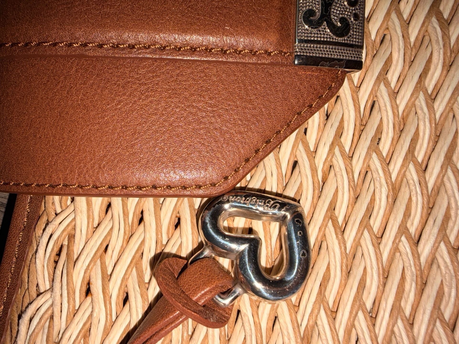 Brighton Findley Straw Crossbody Bag Brown Woven 3