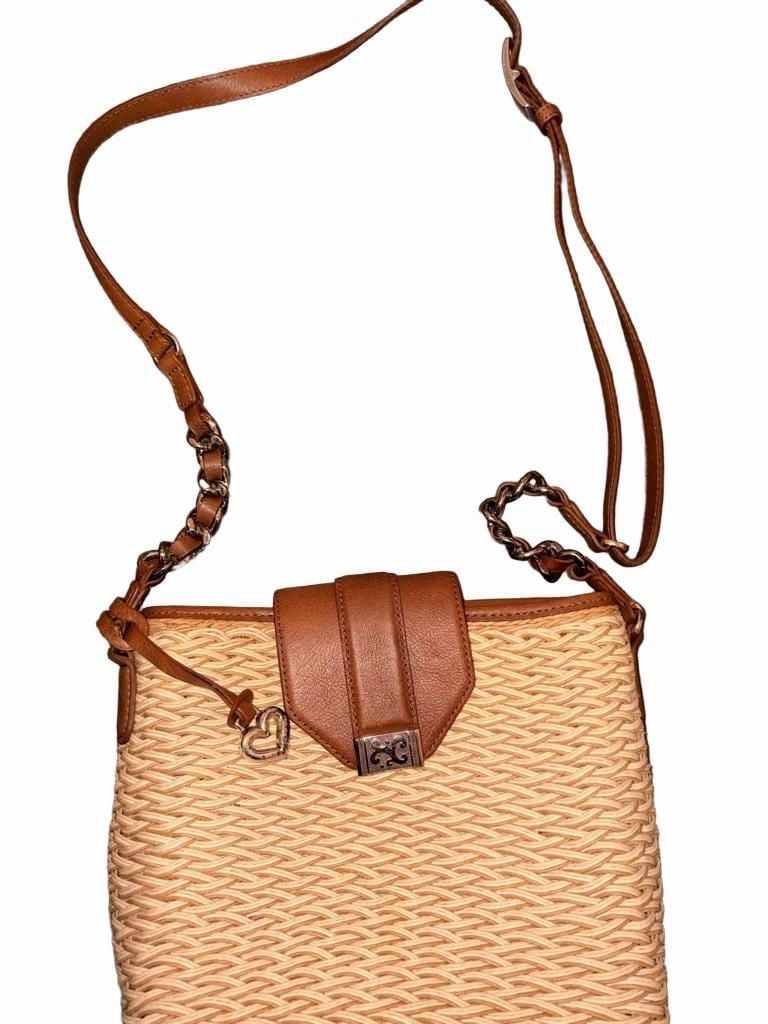 Brighton Findley Straw Crossbody Bag Brown Woven 2