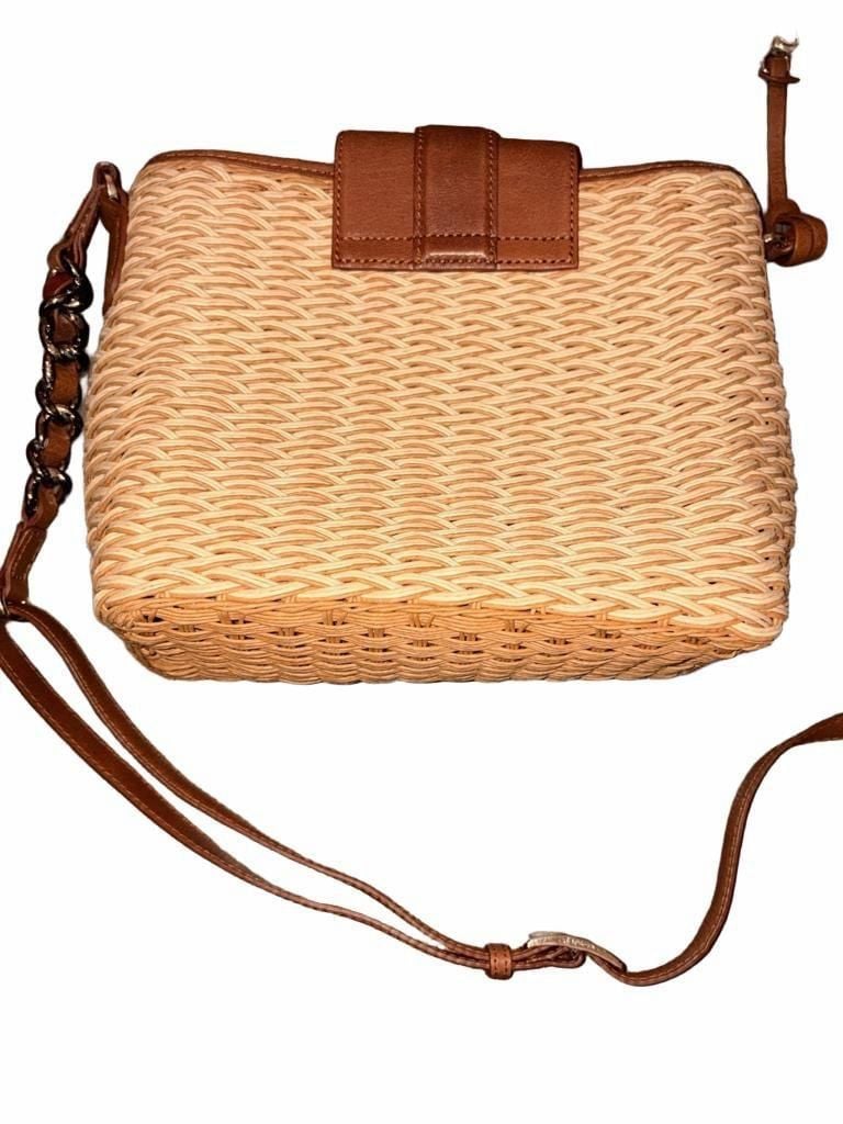Brighton Findley Straw Crossbody Bag Brown Woven 6