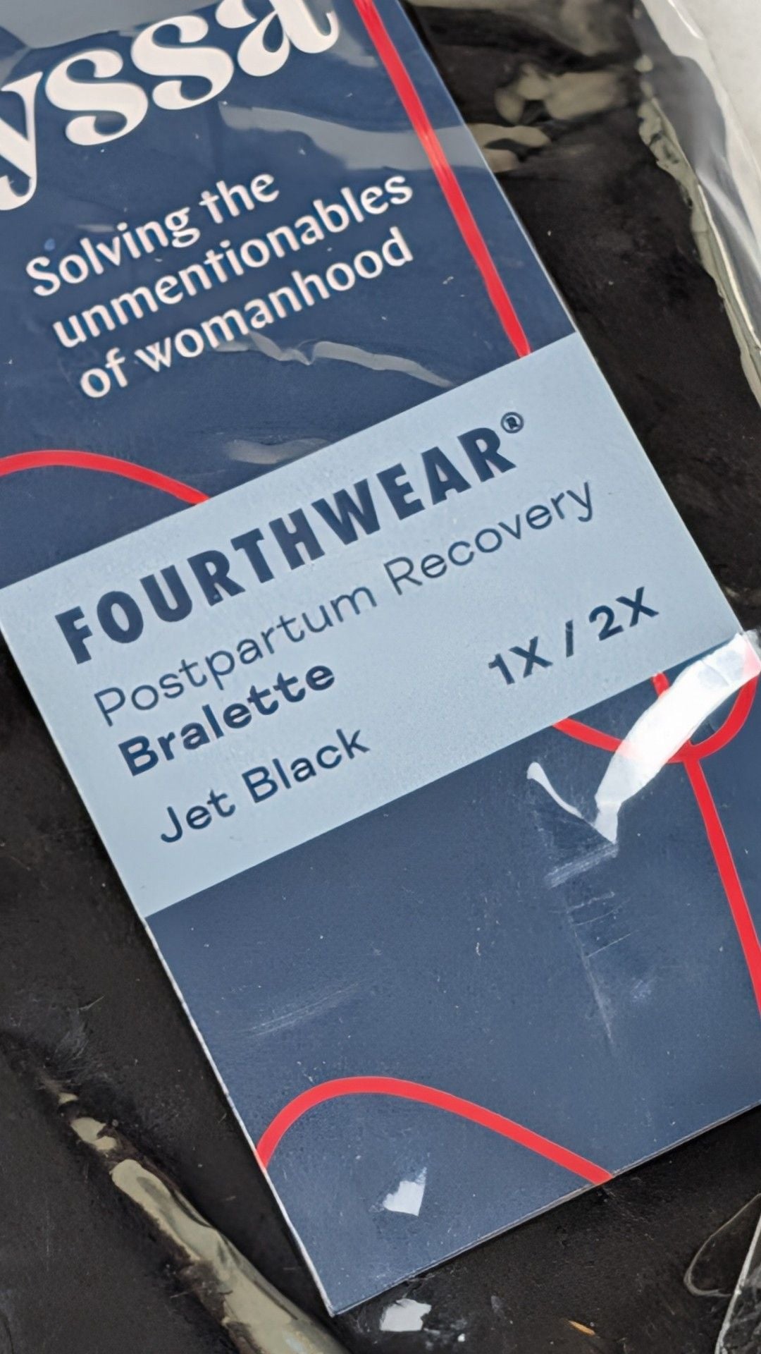 NWT Nyssa Fourthwear Postpartum Recovery Bralette Jet Black Size 1X/2X - Lot of 2 2