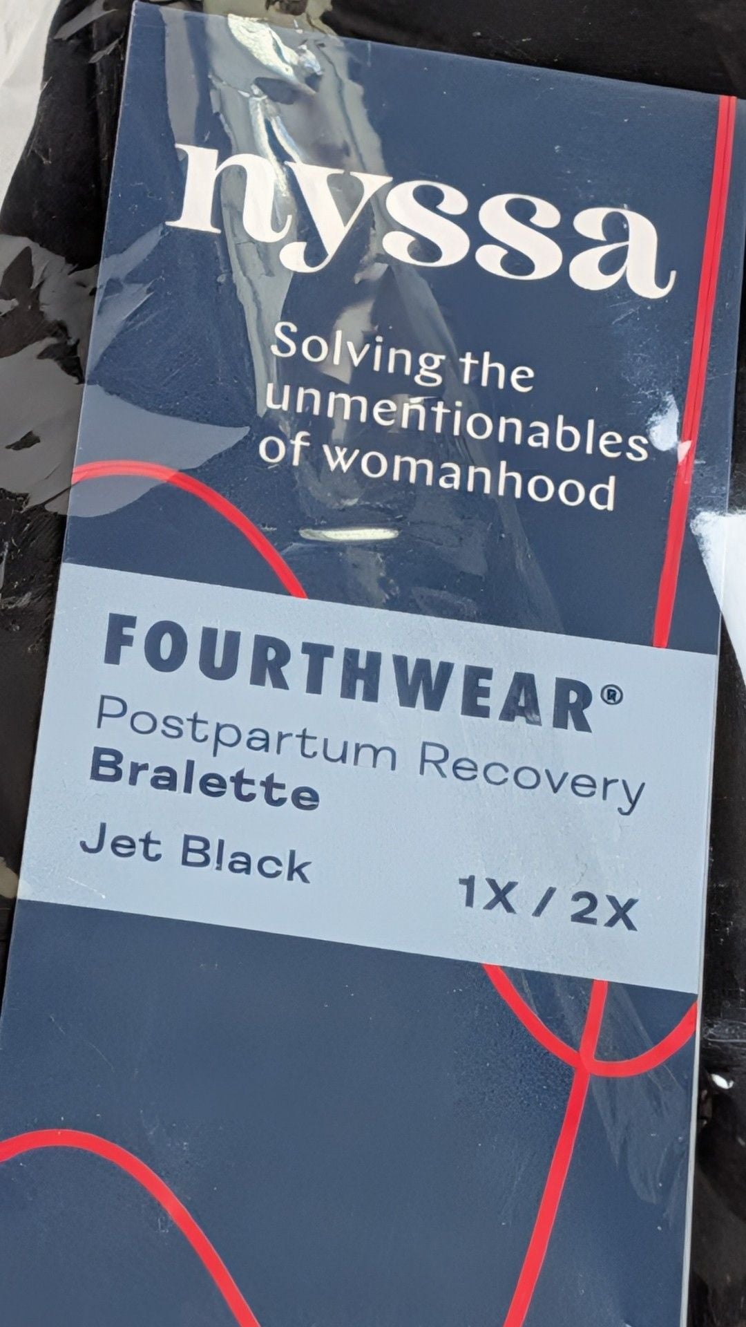 NWT Nyssa Fourthwear Postpartum Recovery Bralette Jet Black Size 1X/2X - Lot of 2 3