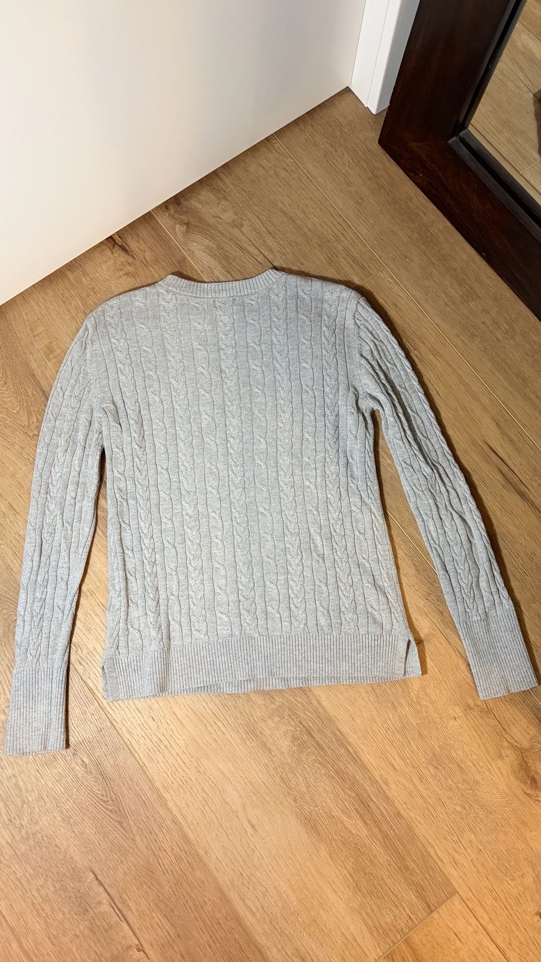 A New Day Cable-Knit Sweater Size XS Gray Crewneck Pullover 4
