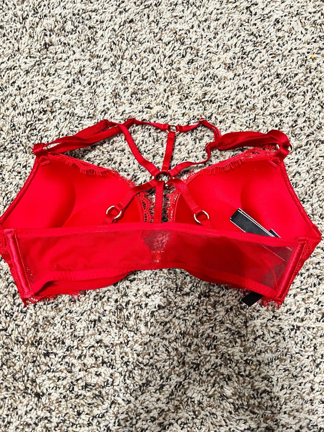Victoria's Secret Bombshell Plunge Bra Size 34B Red Lace Push Up 3