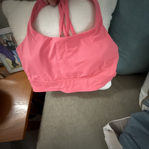 Lululemon Energy Bra Long Line Pink Sports Bra