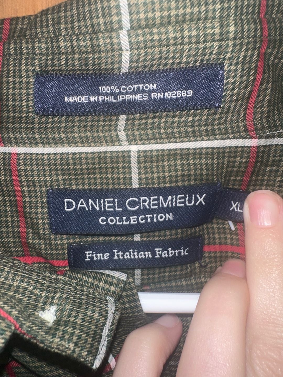 Daniel Cremieux Collection Long Sleeve Button Down Shirt XL Plaid Italian Fabric 3
