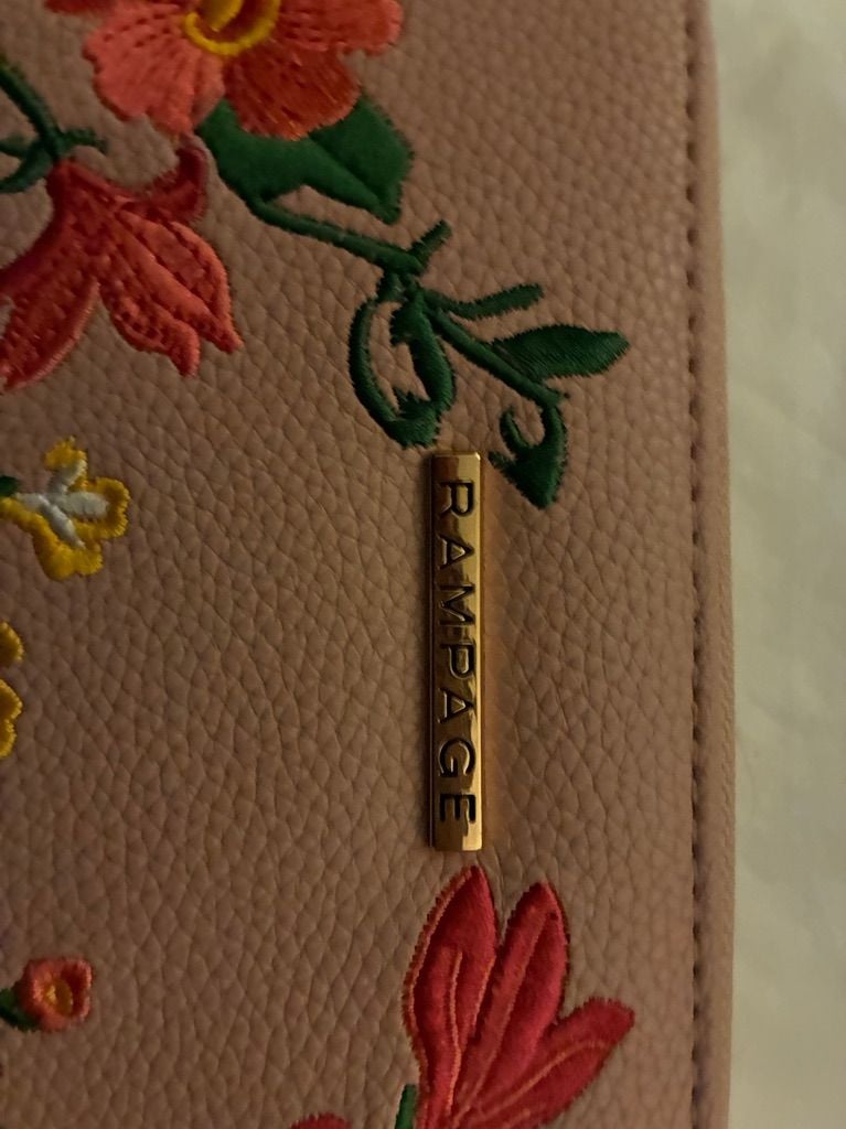 Rampage Floral Embroidered Pink Wallet 1