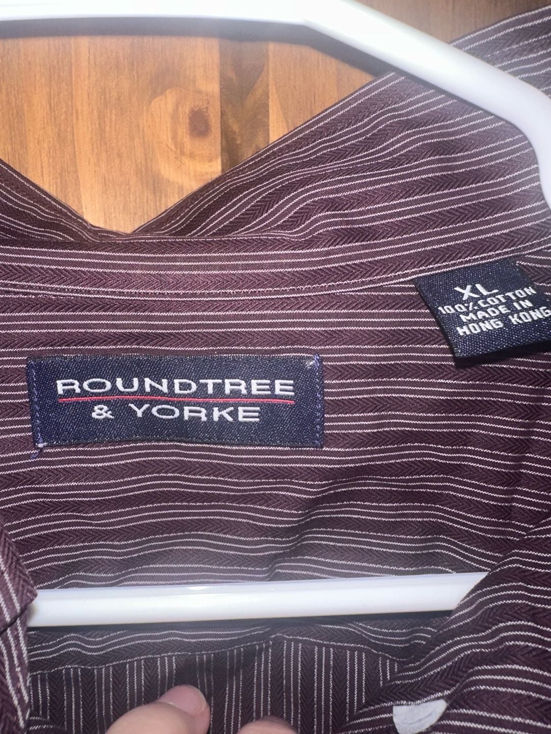 Roundtree & Yorke Long Sleeve Button Down Shirt Size XL Brown Striped 3