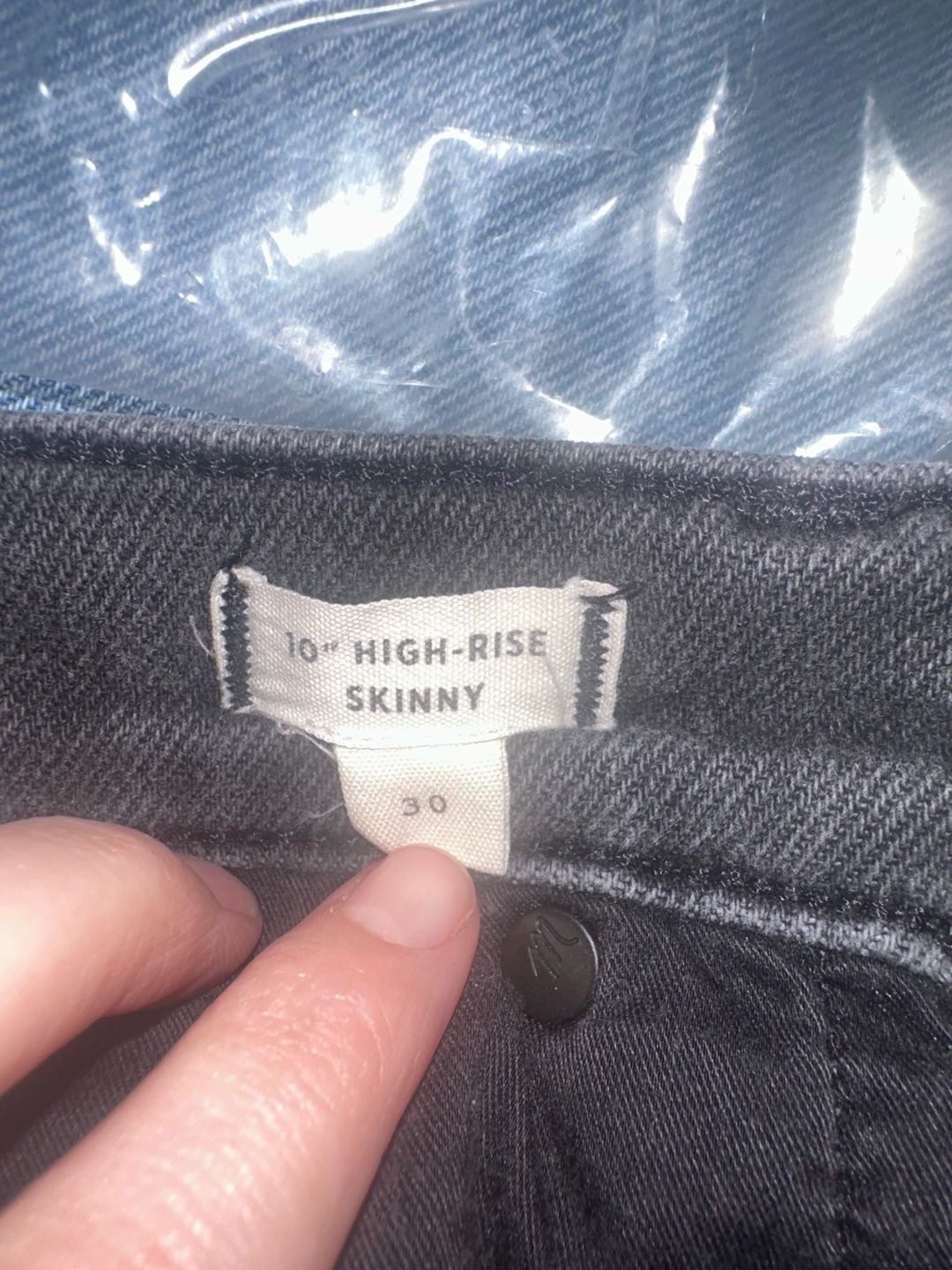 Madewell Skinny Jeans Black Acid Wash 10