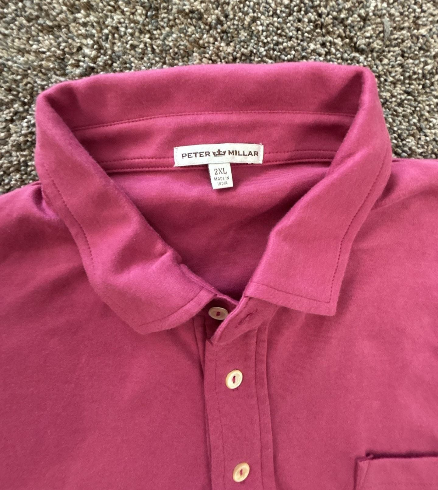 Peter Millar Polo Shirt Size 2XL Pink Pocket Short Sleeve 3