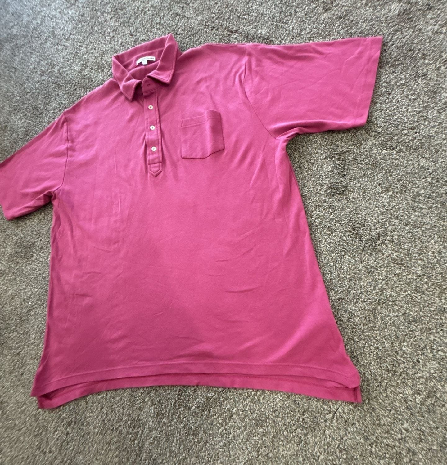 Peter Millar Polo Shirt Size 2XL Pink Pocket Short Sleeve 7
