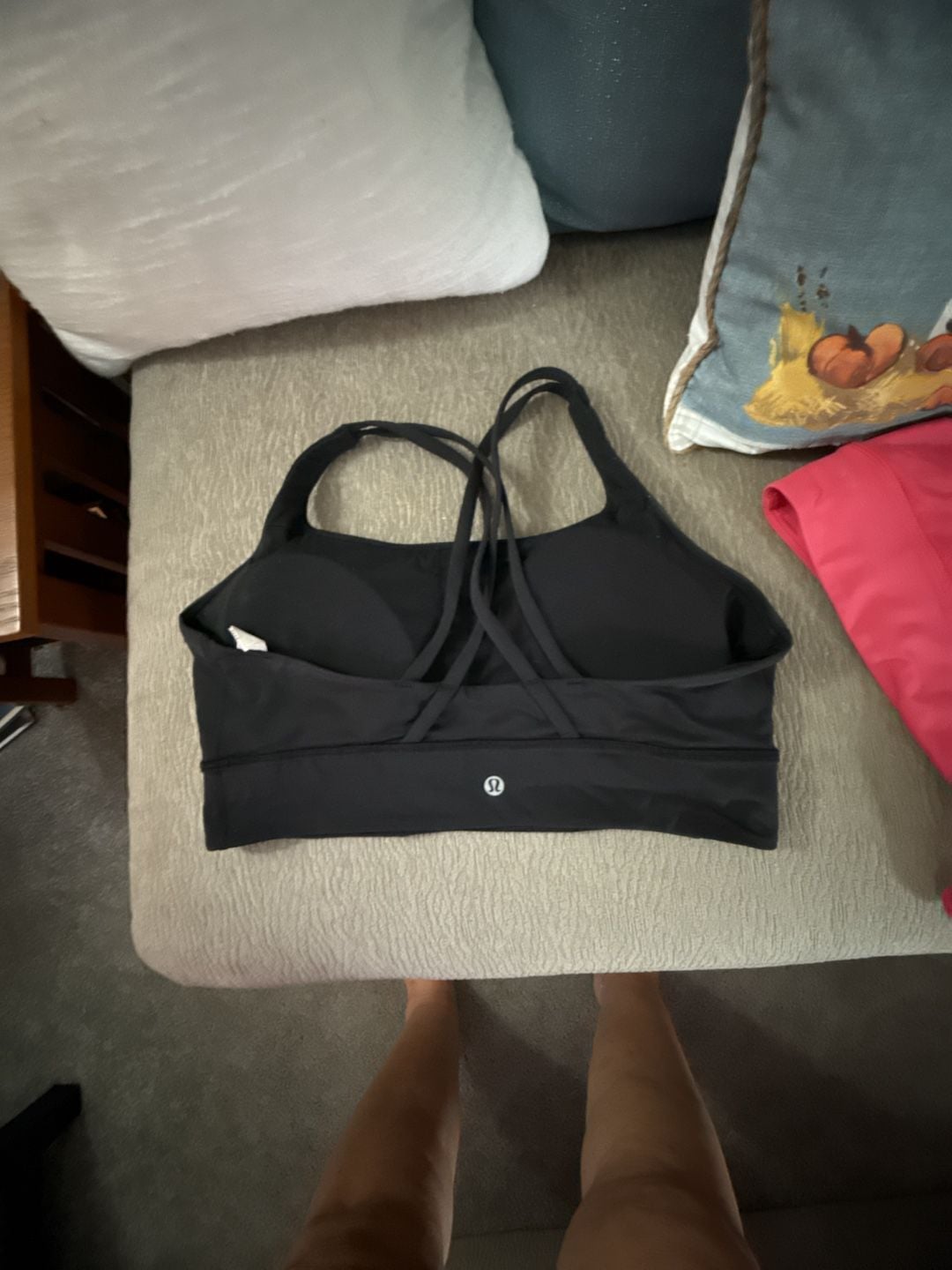 Lululemon Energy Bra Size 12 Black Long Line Strappy Yoga Sports Top 3