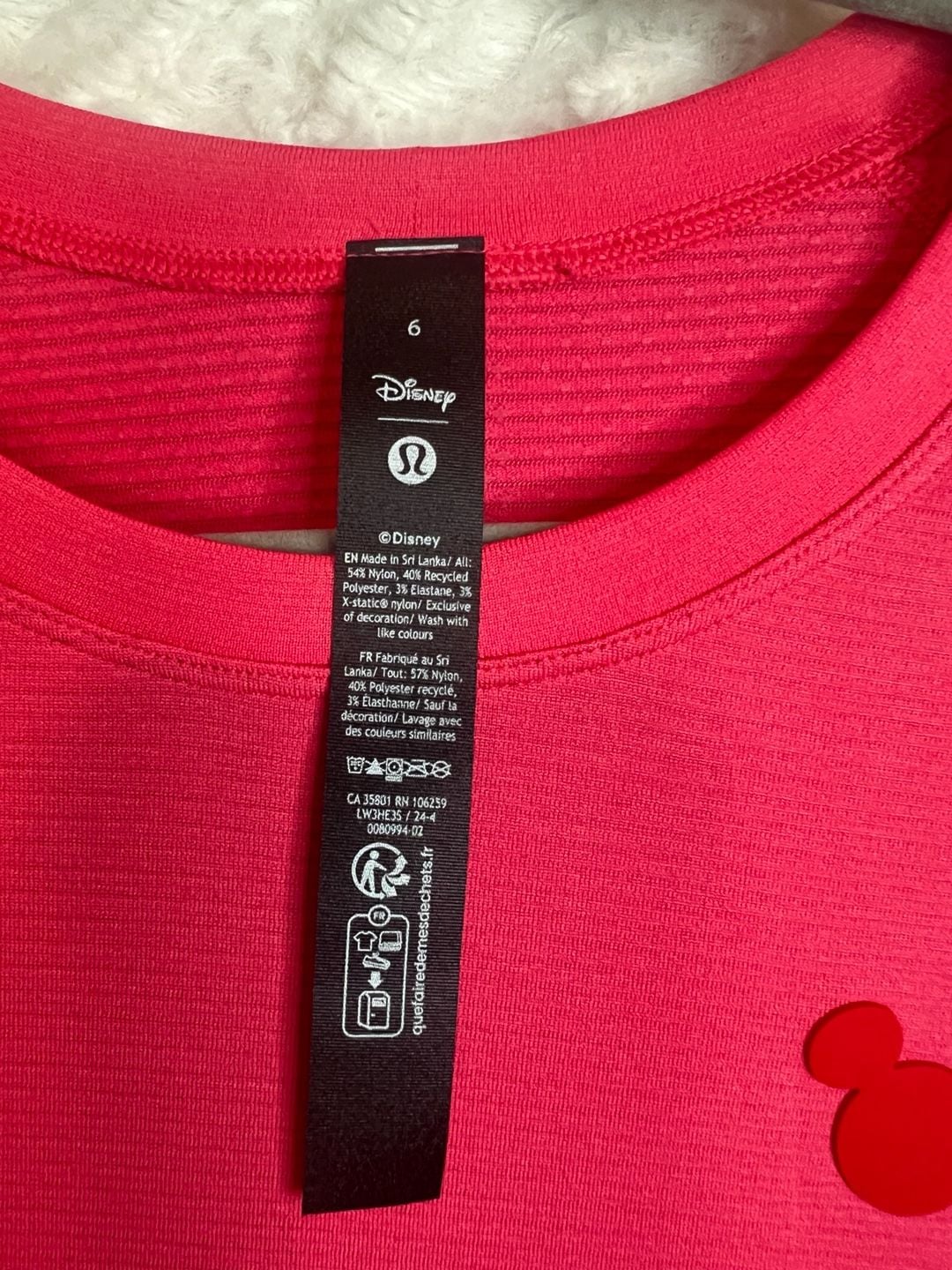 NWT Lululemon Swiftly Tech Long Sleeve 2.0 Disney Size 6 Pink 5