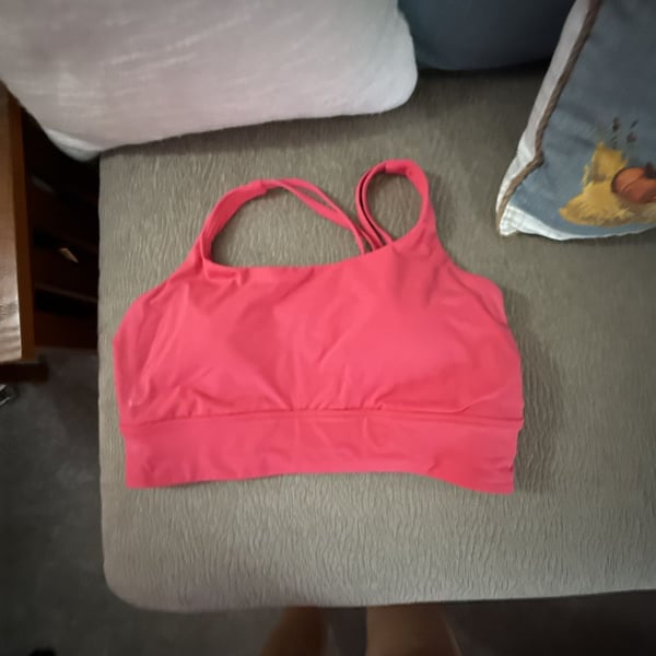 Lululemon Energy Bra Longline Size 12 Pink Sports Bra