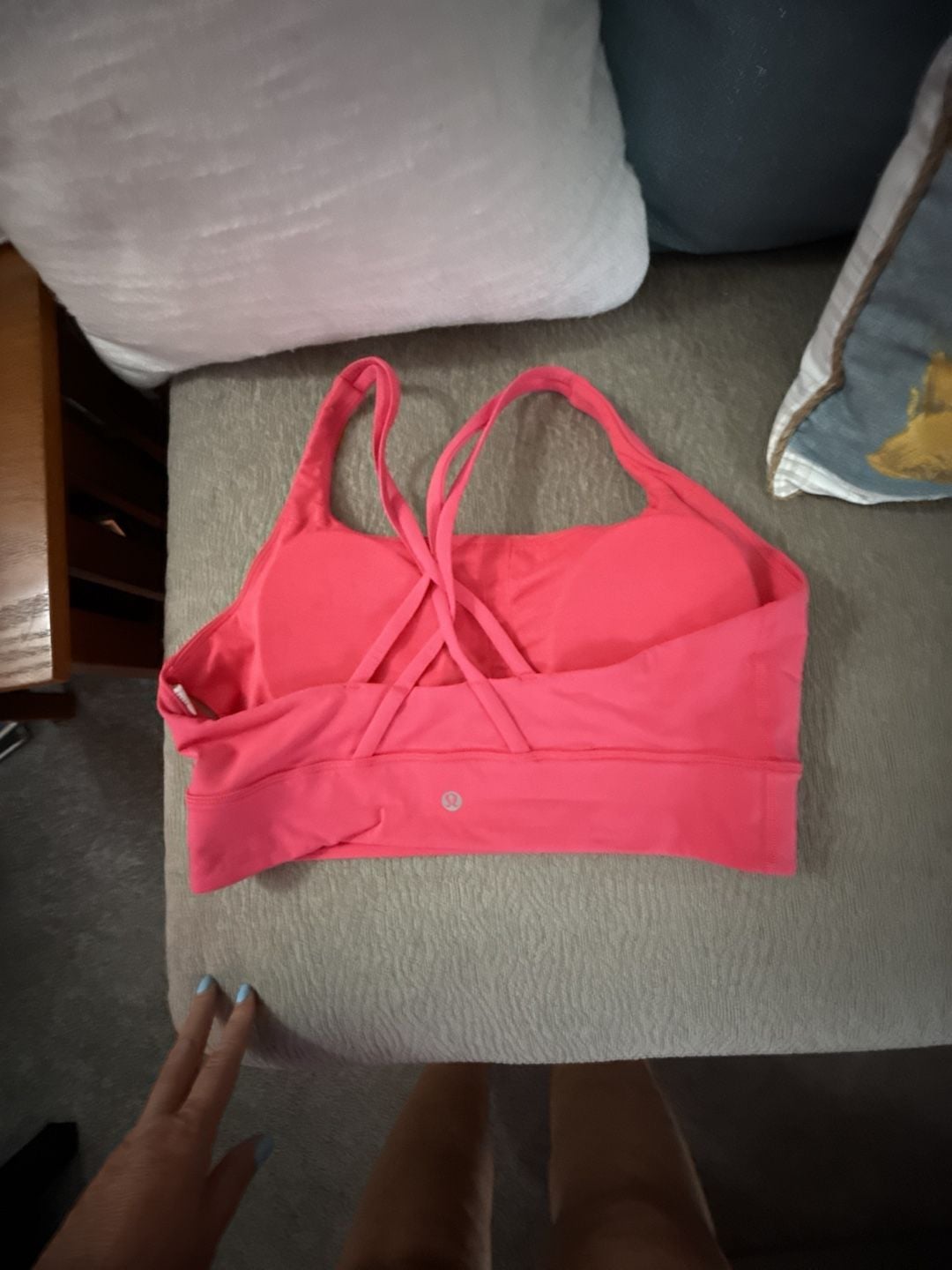 Lululemon Energy Bra Longline Size 12 Pink Sports Bra 3