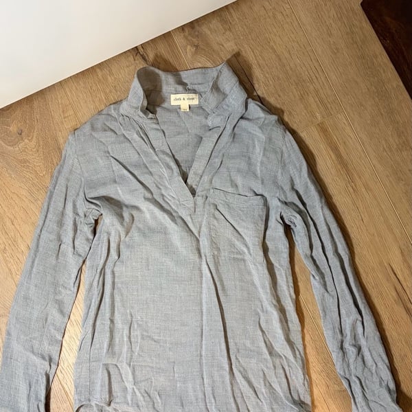 Cloth & Stone Long Sleeve Button Tab Tunic Size XS Gray