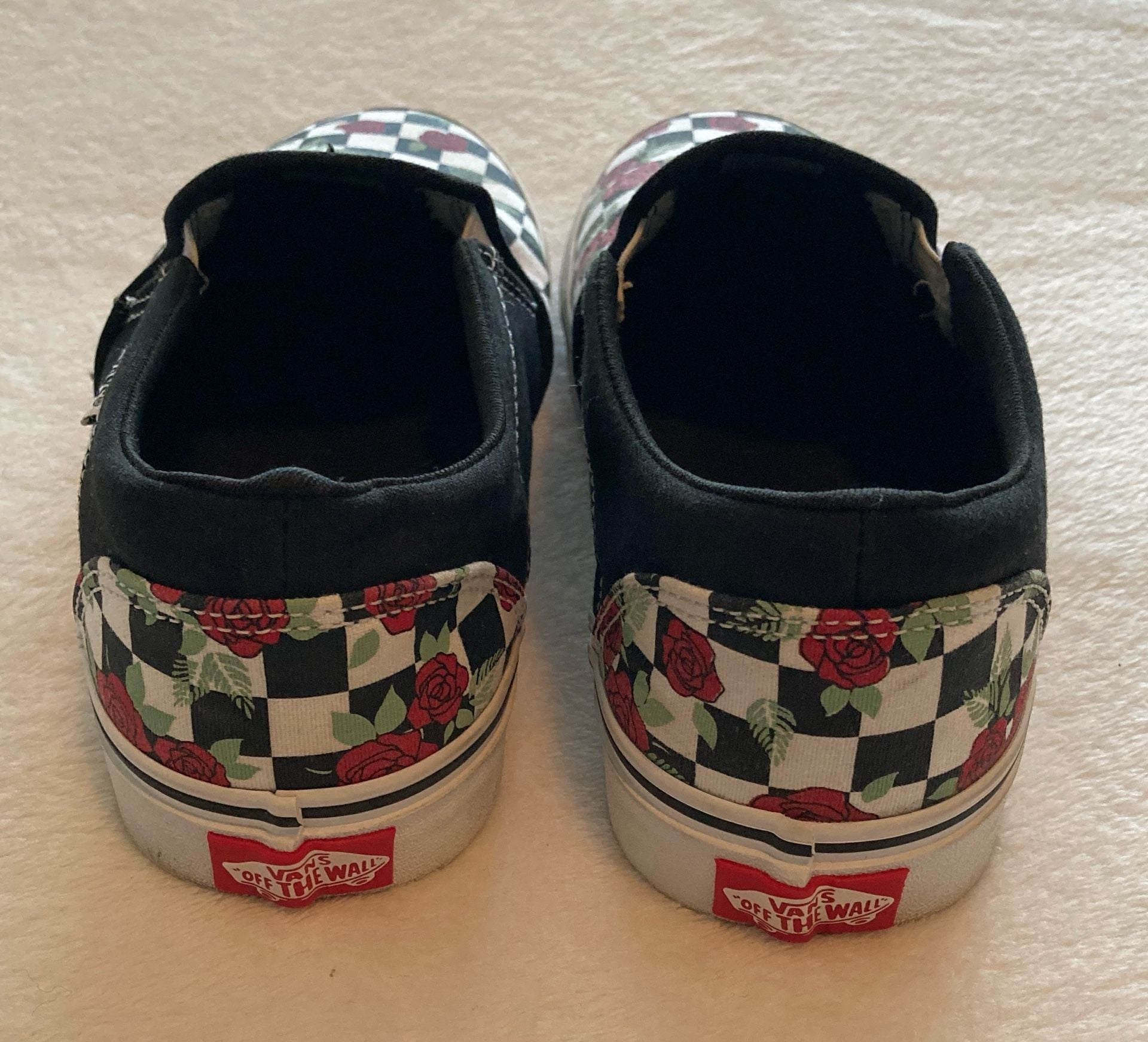 Vans Asher Checkerboard Rose Slip-On Skate Shoes Women’s Size 10 7